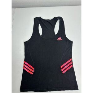 Adidas Women’s Athletic Tank Top Black Pink Embroidered Logo Size S see Notes